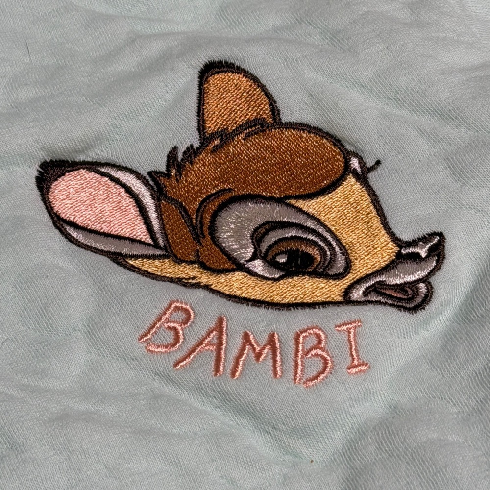 Disney Baby Bambi Girls Aqua Quilted Hooded Snap Front Jacket 24M NYBJ341 NEW